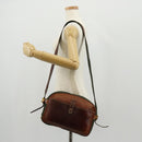 LOEWE Anagram Shoulder Bag Leather Suede Brown Gold Auth ep12235-24