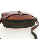 LOEWE Anagram Shoulder Bag Leather Suede Brown Gold Auth ep12235-6