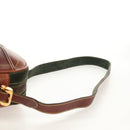 LOEWE Anagram Shoulder Bag Leather Suede Brown Gold Auth ep12235-8