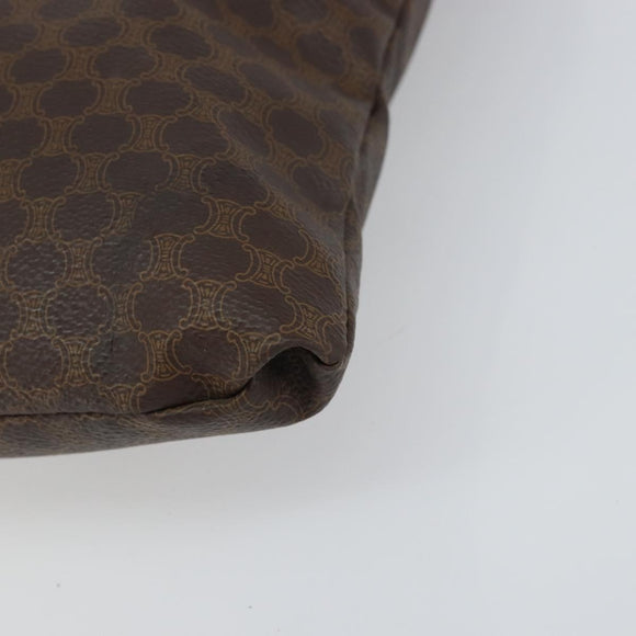 CELINE Macadam Canvas Tote Bag PVC Leather Brown Gold Auth ep12237