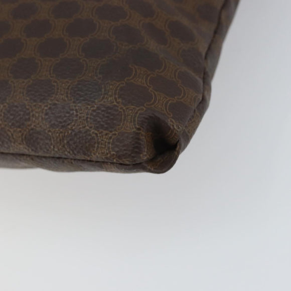 CELINE Macadam Canvas Tote Bag PVC Leather Brown Gold Auth ep12237