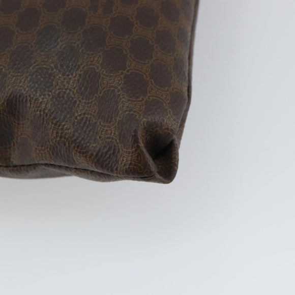 CELINE Macadam Canvas Tote Bag PVC Leather Brown Gold Auth ep12237