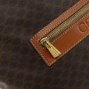 CELINE Macadam Canvas Tote Bag PVC Leather Brown Gold Auth ep12237-15