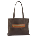CELINE Macadam Canvas Tote Bag PVC Leather Brown Gold Auth ep12237-2