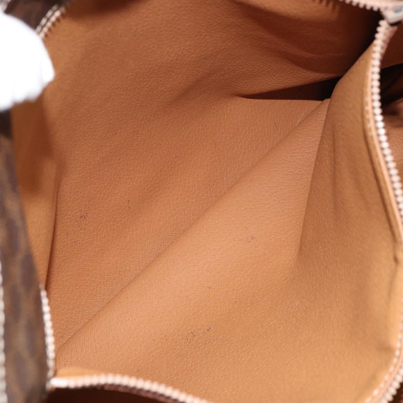 CELINE Macadam Canvas Tote Bag PVC Leather Brown Gold Auth ep12237