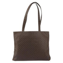 CELINE Macadam Canvas Tote Bag PVC Leather Brown Gold Auth ep12237-3