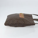 CELINE Macadam Canvas Tote Bag PVC Leather Brown Gold Auth ep12237-4