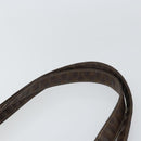 CELINE Macadam Canvas Tote Bag PVC Leather Brown Gold Auth ep12237-8