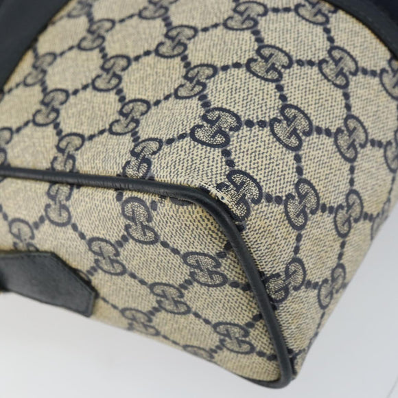 GUCCI GG Supreme Sherry Line Shoulder Bag PVC Navy Gold Red Auth ep12238