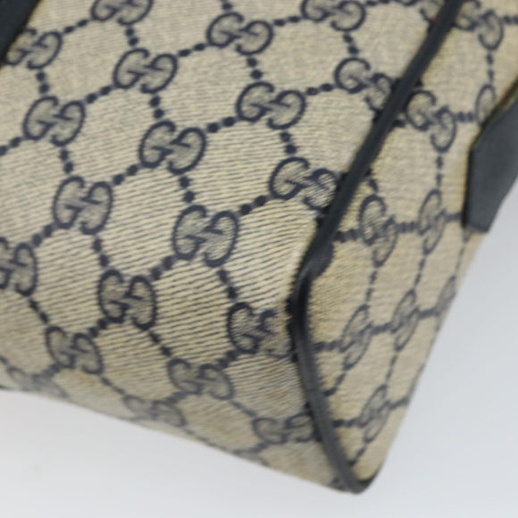 GUCCI GG Supreme Sherry Line Shoulder Bag PVC Navy Gold Red Auth ep12238