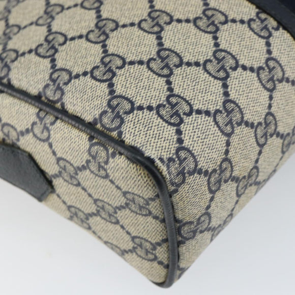 GUCCI GG Supreme Sherry Line Shoulder Bag PVC Navy Gold Red Auth ep12238