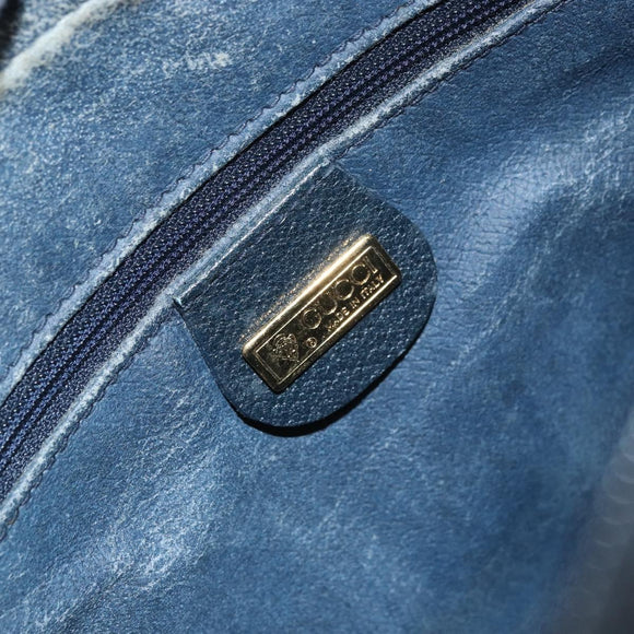 GUCCI GG Supreme Sherry Line Shoulder Bag PVC Navy Gold Red Auth ep12238