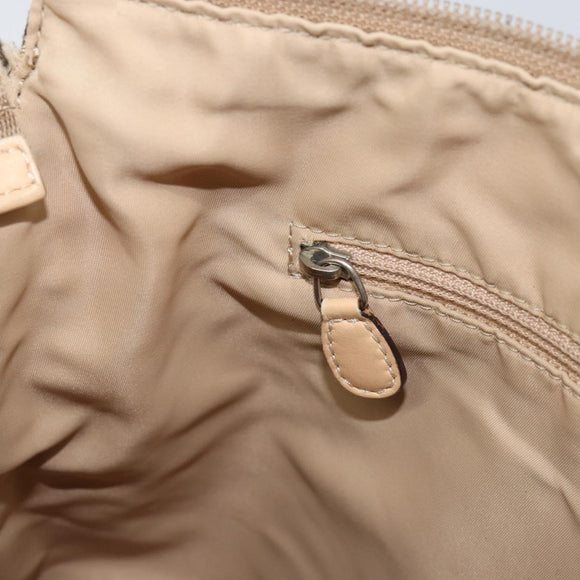 Christian Dior Trotter Canvas Shoulder Bag Beige Silver Auth ep12239