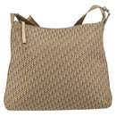 Christian Dior Trotter Canvas Shoulder Bag Beige Silver Auth ep12239-2