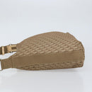 Christian Dior Trotter Canvas Shoulder Bag Beige Silver Auth ep12239-5