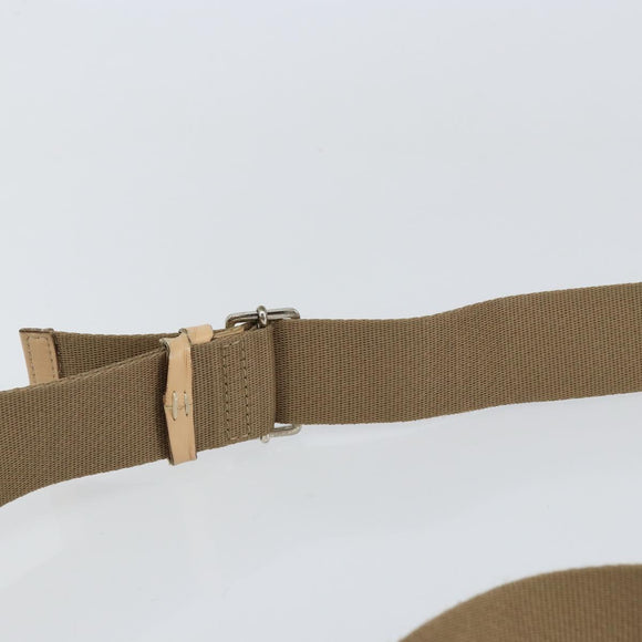 Christian Dior Trotter Canvas Shoulder Bag Beige Silver Auth ep12239