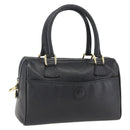 GUCCI Hand Bag Leather Black Gold 000 58 0265 Auth ep12255-1