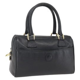 GUCCI Hand Bag Leather Black Gold 000 58 0265 Auth ep12255