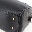 GUCCI Hand Bag Leather Black Gold 000 58 0265 Auth ep12255-10