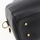 GUCCI Hand Bag Leather Black Gold 000 58 0265 Auth ep12255-11