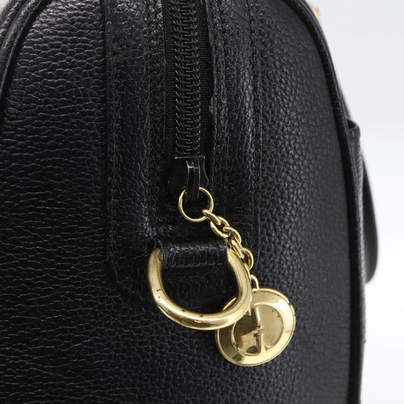 GUCCI Hand Bag Leather Black Gold 000 58 0265 Auth ep12255