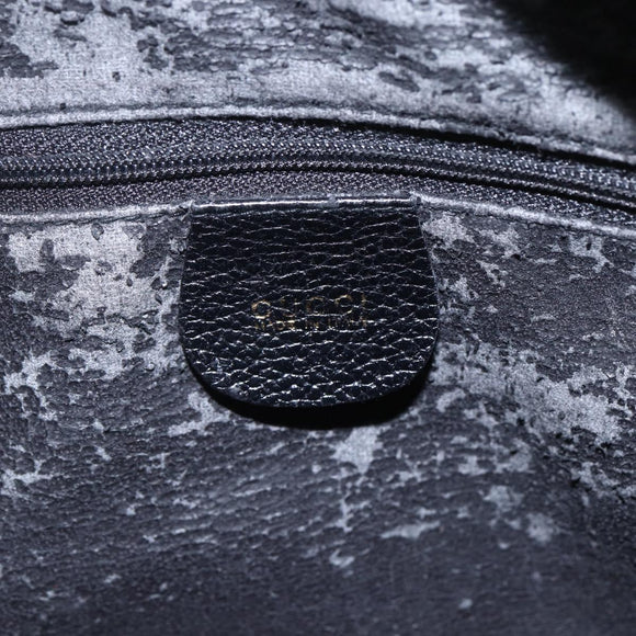 GUCCI Hand Bag Leather Black Gold 000 58 0265 Auth ep12255