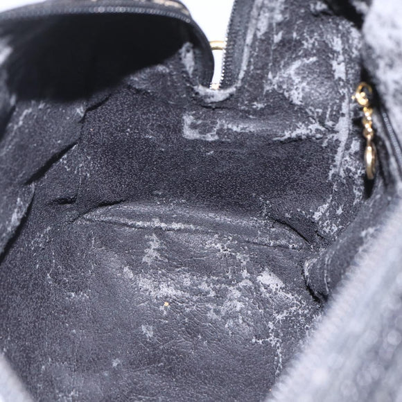 GUCCI Hand Bag Leather Black Gold 000 58 0265 Auth ep12255