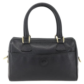 GUCCI Hand Bag Leather Black Gold 000 58 0265 Auth ep12255 - 0