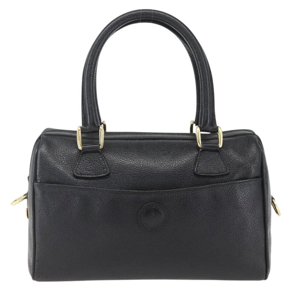 GUCCI Hand Bag Leather Black Gold 000 58 0265 Auth ep12255