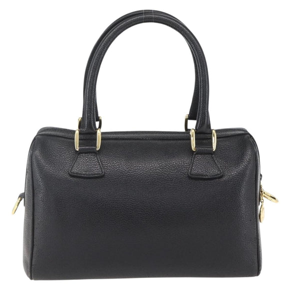 GUCCI Hand Bag Leather Black Gold 000 58 0265 Auth ep12255