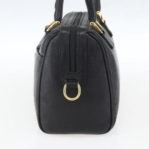 GUCCI Hand Bag Leather Black Gold 000 58 0265 Auth ep12255