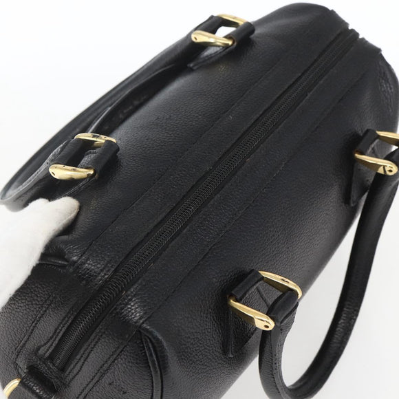 GUCCI Hand Bag Leather Black Gold 000 58 0265 Auth ep12255