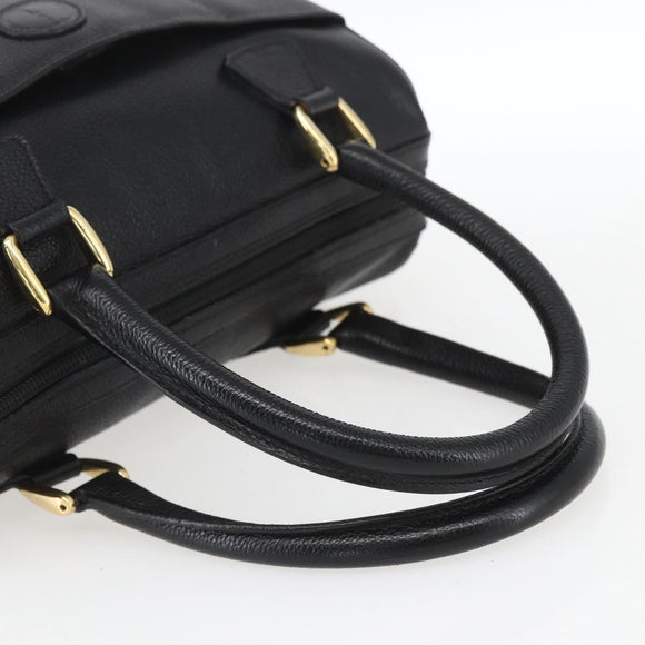 GUCCI Hand Bag Leather Black Gold 000 58 0265 Auth ep12255