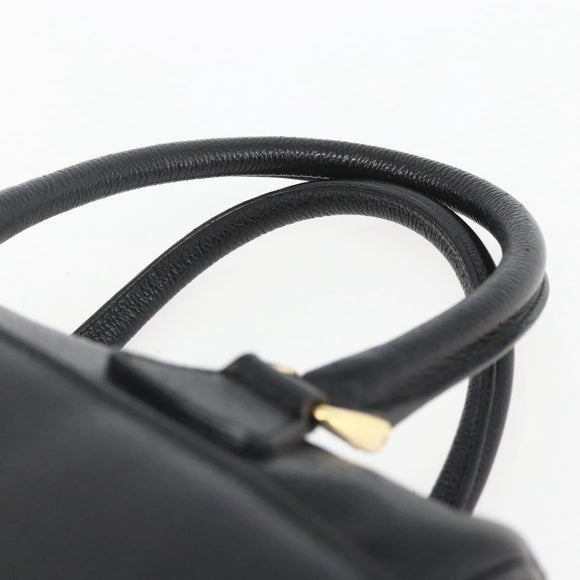 GUCCI Hand Bag Leather Black Gold 000 58 0265 Auth ep12255