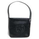 GUCCI Shoulder Bag Enamel Black 000 0506 Auth ep12258-1