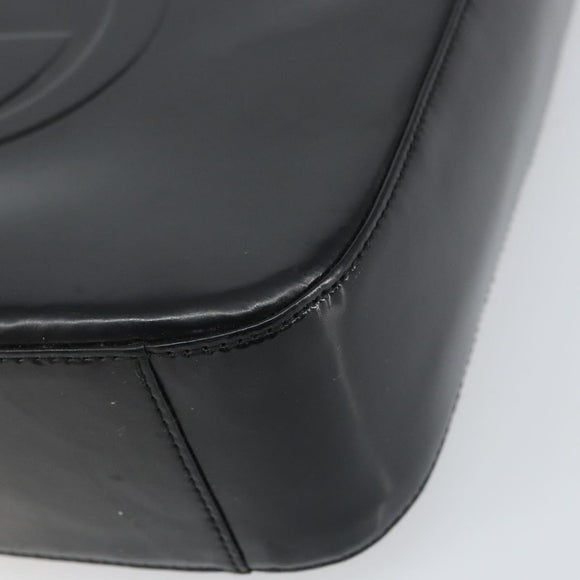 GUCCI Shoulder Bag Enamel Black 000 0506 Auth ep12258