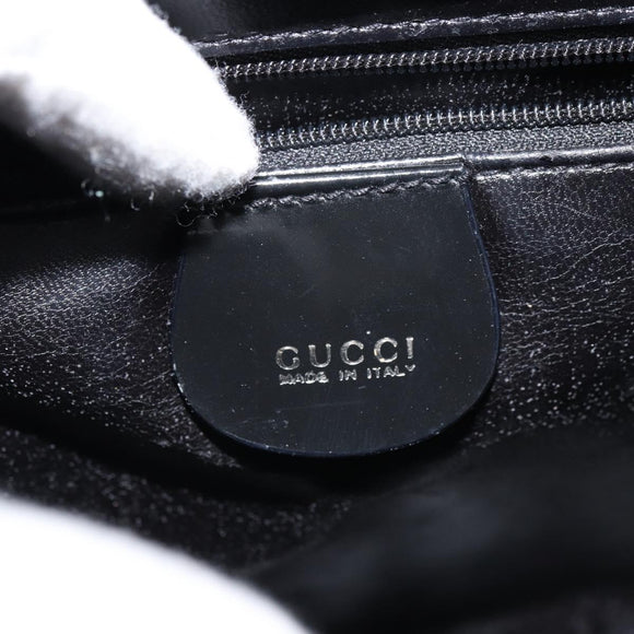 GUCCI Shoulder Bag Enamel Black 000 0506 Auth ep12258