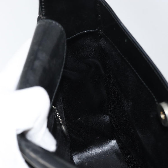 GUCCI Shoulder Bag Enamel Black 000 0506 Auth ep12258