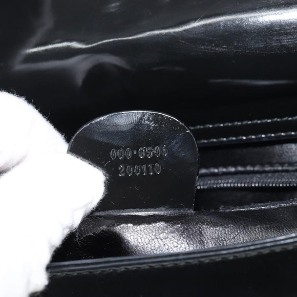 GUCCI Shoulder Bag Enamel Black 000 0506 Auth ep12258