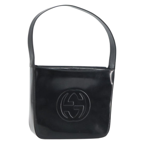GUCCI Schultertasche Emaille Schwarz 000 0506 Auth ep12258