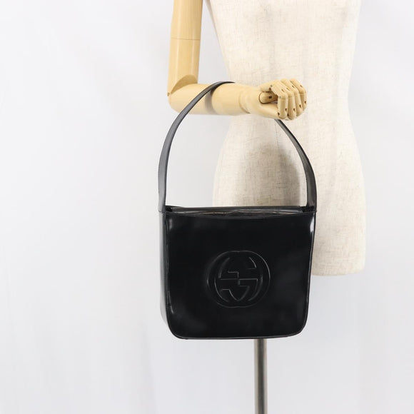 GUCCI Schultertasche Emaille Schwarz 000 0506 Auth ep12258