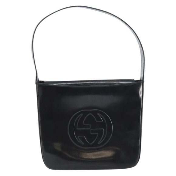 GUCCI Schultertasche Emaille Schwarz 000 0506 Auth ep12258