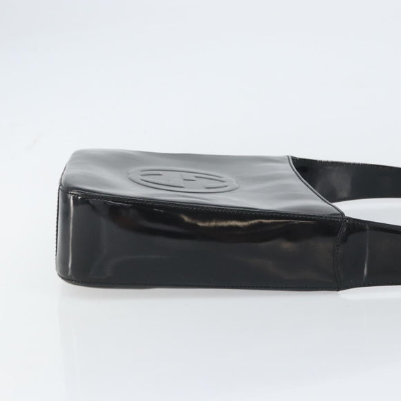 GUCCI Shoulder Bag Enamel Black 000 0506 Auth ep12258