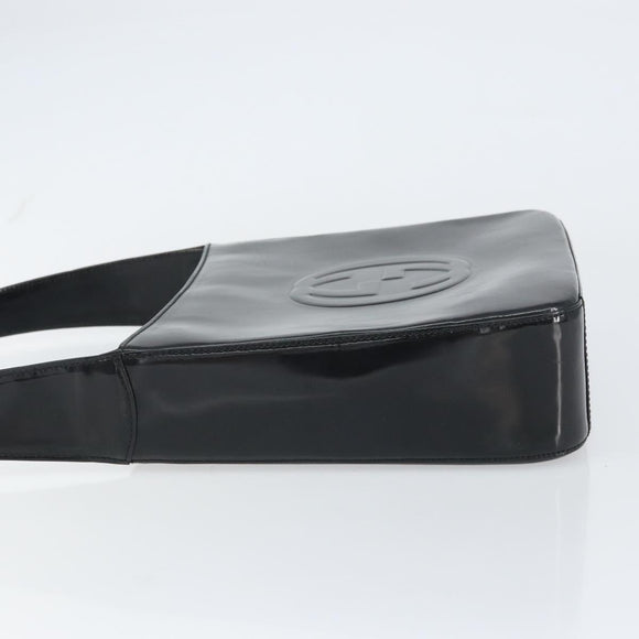 GUCCI Shoulder Bag Enamel Black 000 0506 Auth ep12258