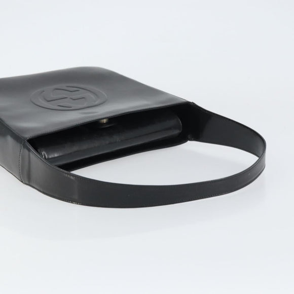 GUCCI Shoulder Bag Enamel Black 000 0506 Auth ep12258