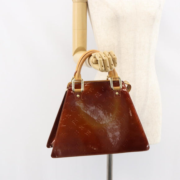 LOUIS VUITTON Monogram Vernis Forsyth Hand Bag Bronze M91113 LV Auth ep12259