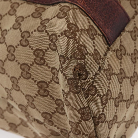GUCCI GG Canvas Bamboo Tote Bag Beige Silver 232946 Auth ep12263