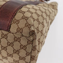 GUCCI GG Canvas Bamboo Tote Bag Beige Silver 232946 Auth ep12263-16