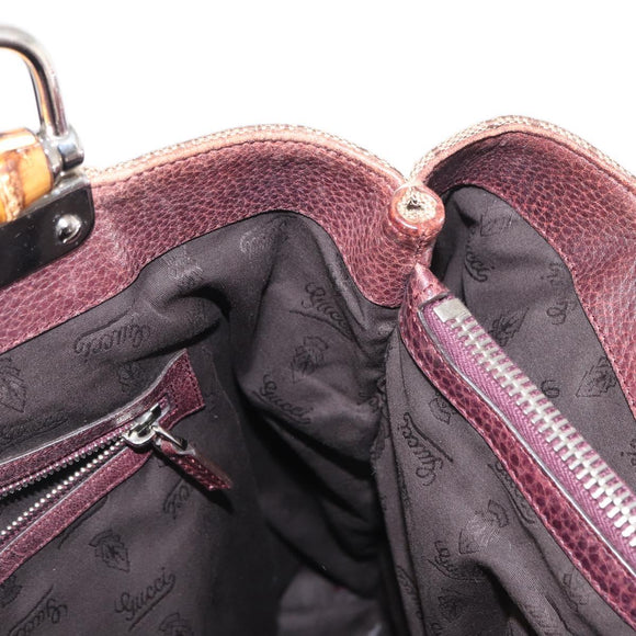 GUCCI GG Canvas Bamboo Tote Bag Beige Silver 232946 Auth ep12263