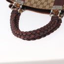 GUCCI GG Canvas Bamboo Tote Bag Beige Silver 232946 Auth ep12263-7
